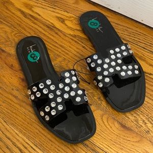 Nicole Miller embellished slides